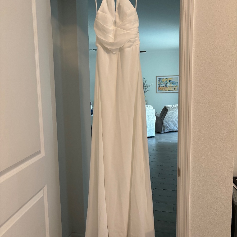 Lulus white xs maxi halter dress with open back